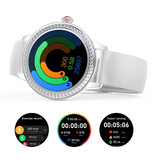 ChiBear Diamond Smartwatch – Gesundheitsmonitor, Sport-Tracker-Uhr für iOS und Android – Mesh-Armband – Weiß