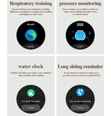 ChiBear Diamond Smartwatch - Moniteur de santé Montre de suivi sportif iOS Android - Bracelet en maille - Blanc