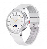 ChiBear Diamond Smartwatch - Moniteur de santé Montre de suivi sportif iOS Android - Bracelet en maille - Blanc