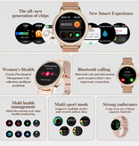 ChiBear Diamond Smartwatch - Monitor de salud Reloj deportivo con seguimiento iOS Android - Correa de malla - Rosa