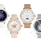 ChiBear Diamond Smartwatch - Monitor de salud Reloj deportivo con seguimiento iOS Android - Correa de malla - Rosa