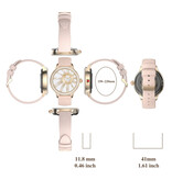 ChiBear Diamond Smartwatch - Monitor de salud Reloj deportivo con seguimiento iOS Android - Correa de malla - Rosa