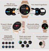 ChiBear Diamond Smartwatch - Monitor de salud Reloj deportivo con seguimiento iOS Android - Correa de metal - Plata