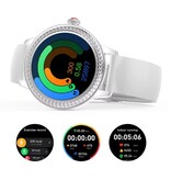 ChiBear Diamond Smartwatch - Monitor de salud Reloj deportivo con seguimiento iOS Android - Correa de malla - Oro rosa