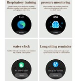 ChiBear Diamentowy smartwatch – Monitor stanu sportowego Zegarek z trackerem iOS Android – Pasek siatkowy – Różowe złoto