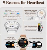 ChiBear Diamentowy smartwatch – Monitor stanu sportowego Zegarek z trackerem iOS Android – Pasek siatkowy – Różowe złoto