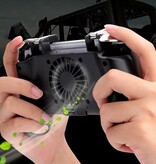 FGHGF Controller di gioco mobile 4 in 1 per PUBG - Power Bank 2000mAh - Ventola di raffreddamento - Tasto trigger e impugnatura - Gamepad - Nero