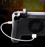 FGHGF Controller di gioco mobile 4 in 1 per PUBG - Power Bank 2000mAh - Ventola di raffreddamento - Tasto trigger e impugnatura - Gamepad - Nero