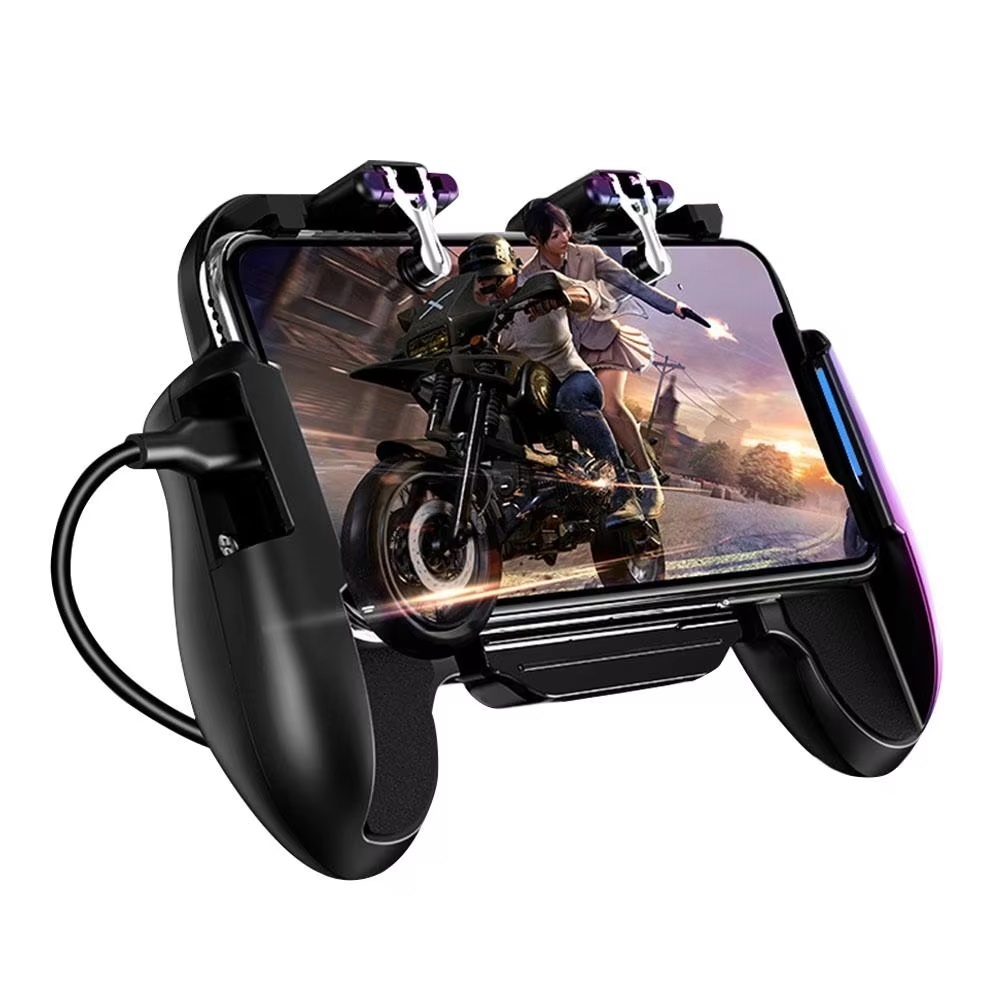 Controller di gioco mobile per PUBG - Ventola di raffreddamento - Tasto di attivazione e impugnatura - Gamepad - Nero