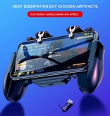 Centechia Controller di gioco mobile per PUBG - Ventola di raffreddamento - Tasto di attivazione e impugnatura - Gamepad - Nero