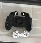 Centechia Controller di gioco mobile per PUBG - Ventola di raffreddamento - Tasto di attivazione e impugnatura - Gamepad - Nero