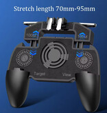 Stuff Certified® K20 Mobile Gaming Controller for PUBG - 2000mAh Battery - Cooling Fan - Trigger Key & Grip Gamepad - Black