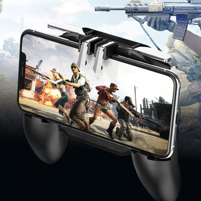 K20 Mobile Gaming Controller for PUBG - 2000mAh Battery - Cooling Fan - Trigger Key & Grip Gamepad - Black