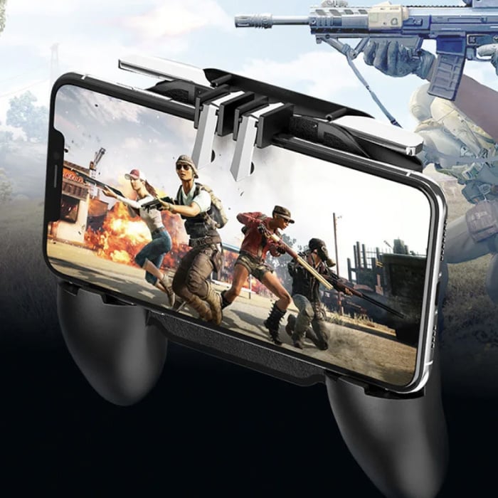 K20 Mobile Gaming Controller for PUBG - Cooling Fan - Trigger Key & Grip Gamepad - Black