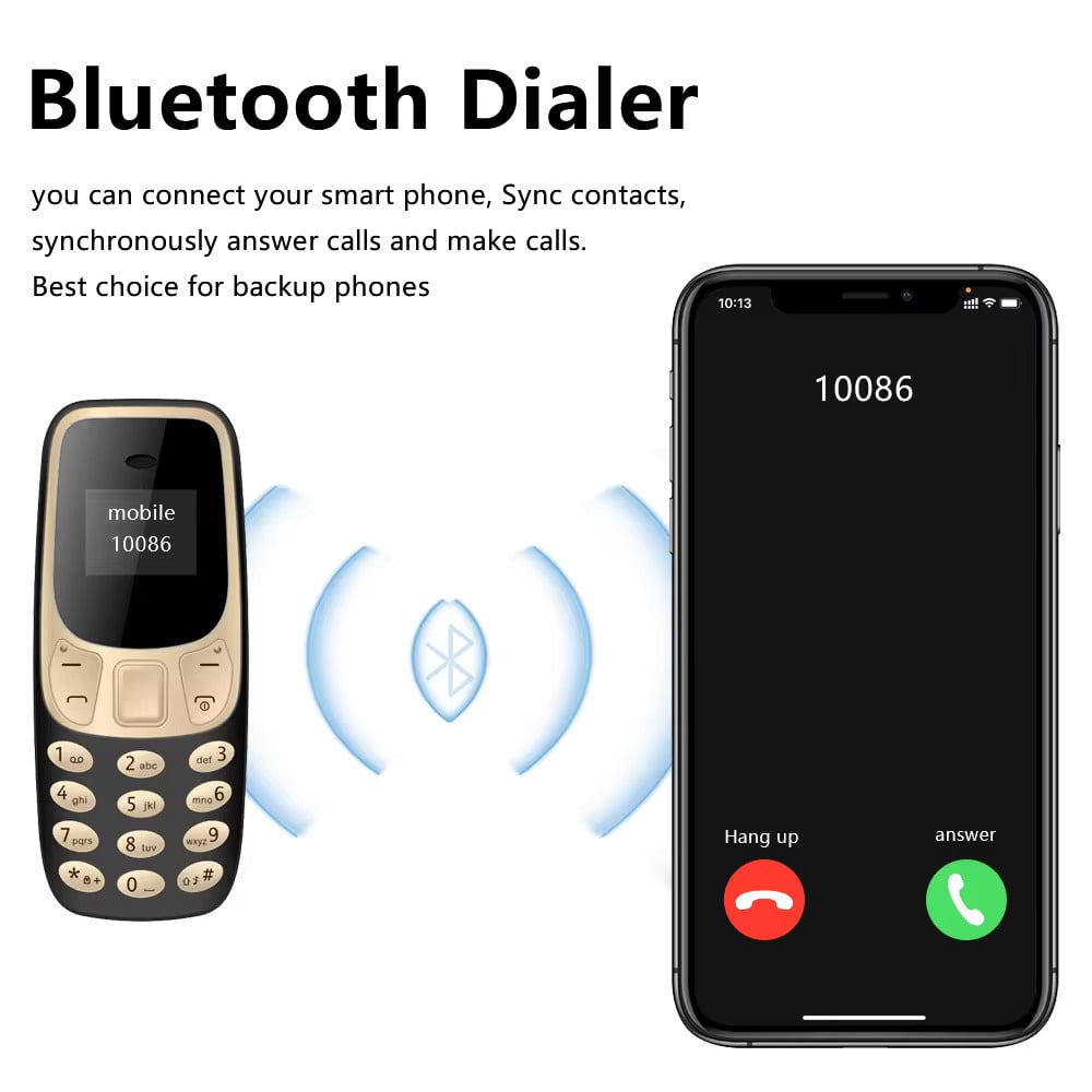 SERVO BM10 Mini-Telefon – 0,66-Zoll-HD-Bildschirm – Dual-SIM – Dumphone GSM – Gelb