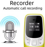SERVO BM10 Mini Telefoon - 0.66 inch HD Scherm - Dual SIM - Dumphone GSM - Geel