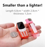 SERVO Q3308 Mini Phone - Écran HD 1,33 pouces - Double SIM - Batterie 600mAh - Dumphone GSM - Gris