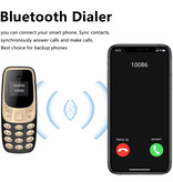 SERVO Q3308 Mini Phone - Écran HD 1,33 pouces - Double SIM - Batterie 600mAh - Dumphone GSM - Bleu