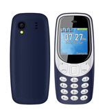 SERVO Mini Teléfono Q3308 - Pantalla HD de 1,33 pulgadas - Dual SIM - Batería 600mAh - Dumphone GSM - Azul