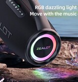Zealot S97 Kabelloser Lautsprecher mit Griff – Bluetooth 5.2 TWS 80W RGB Boom Box – Schwarz