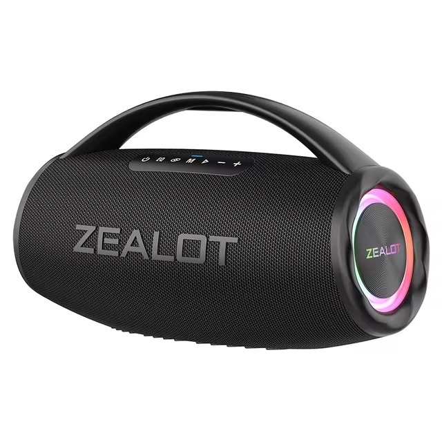 S97 Wireless Speaker with Handle - Bluetooth 5.2 TWS 80W RGB Boom Box - Black