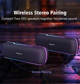 Zealot Enceinte sans fil S55 - Bluetooth 5.2 TWS Boom Box 10W - Noir