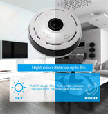 Ohwogot Mini telecamera di sicurezza - Rilevatore di fumo Videocamera HD 1080p Rilevazione di movimento - Bianca