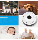 Ohwogot Mini telecamera di sicurezza - Rilevatore di fumo Videocamera HD 1080p Rilevazione di movimento - Bianca
