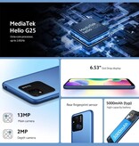 Xiaomi Smartphone Redmi 10A - 6 GB RAM - Memoria 128 GB - Fotocamera 13 + 5 MP - Batteria 5000mAh - Blu