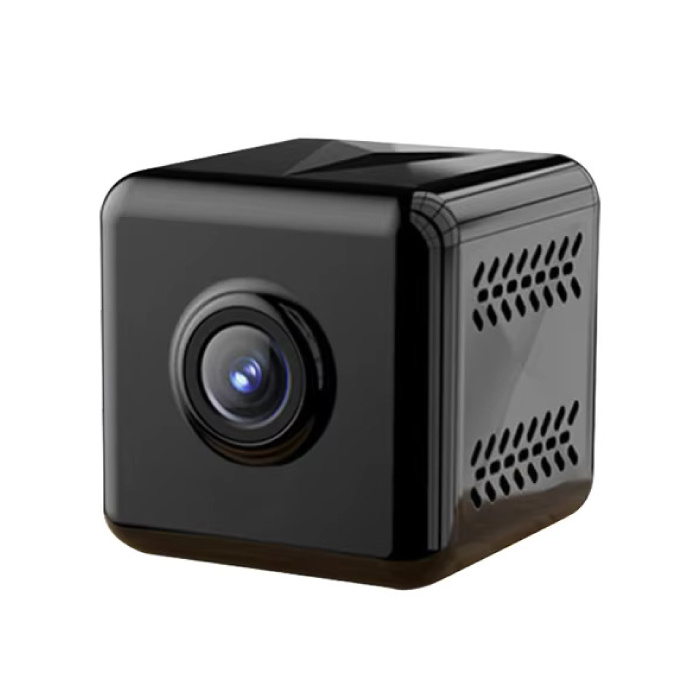 Mini cámara de seguridad - Videocámara HD 1080p con detección de movimiento, visión nocturna y alarma - Negra