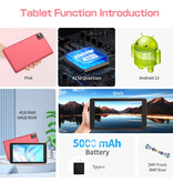 PRITOM B8 Tablet - 8 Inch Display - 64 GB Opslag - 2 MP / 8 MP Camera - 5000mAh Batterij - Roze