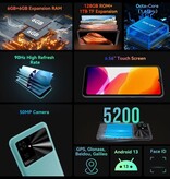 Cubot Smartphone Note 21 - 12 Go de RAM - 128 Go de stockage - Appareil photo 50 + 8 + 2 MP - Batterie 5200mAh - Noir