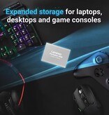 Lenovo Carte SSD Externe - Disque Dur USB - 4 To - Carte Mémoire pour PC/Ordinateur Portable - Argent