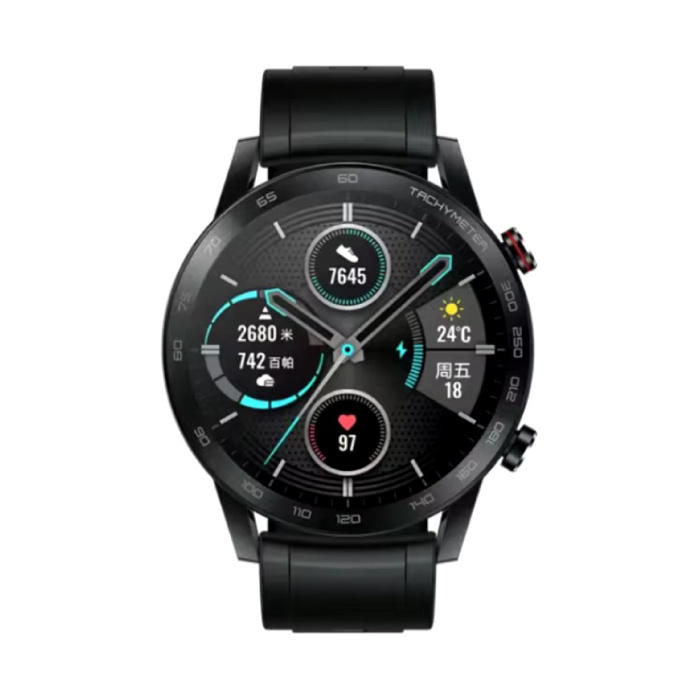 Huawei Smartwatch Honor MagicWatch 2 - Cinturino in silicone - Display AMOLED da 1,39" - Orologio sportivo con monitoraggio della frequenza cardiaca - Nero