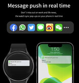 Senbossi Universe Watch 6 Smartwatch - Staal Bandje - 1,40" Display - Hartslag Zuurstof Sport Tracker Horloge - Zilver