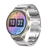 Senbossi Reloj inteligente Universe Watch 6 - Correa de acero - Pantalla de 1,40" - Reloj deportivo con seguimiento deportivo de oxígeno y frecuencia cardíaca - Plata