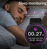 Senbossi Galaxy Watch 6 Smartwatch – Pasek siatkowy – Wyświetlacz 1,40 cala – Zegarek sportowy z czujnikiem tętna i tlenem – Czarny