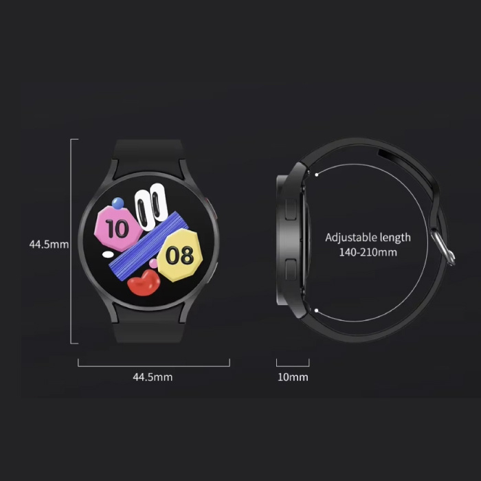 Senbossi Reloj inteligente Galaxy Watch 6 - Correa de malla - Pantalla de 1,40" - Reloj deportivo con seguimiento deportivo de oxígeno y frecuencia cardíaca - Negro