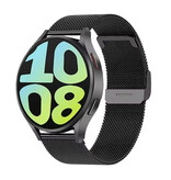 Senbossi Galaxy Watch 6 Smartwatch – Pasek siatkowy – Wyświetlacz 1,40 cala – Zegarek sportowy z czujnikiem tętna i tlenem – Czarny