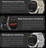 Senbossi Reloj inteligente Universe Watch 6 - Correa de malla - Pantalla de 1,40" - Reloj deportivo con seguimiento deportivo de oxígeno y frecuencia cardíaca - Plata