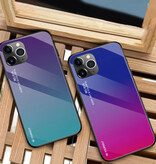 Stuff Certified® iPhone 13 Case Gradient - TPU and 9H Glass - Shockproof Glossy Case Cover - Purple-Pink