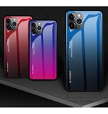 Stuff Certified® iPhone 14 Plus Case Gradient - TPU and 9H Glass - Shockproof Glossy Case Cover - Pink-Purple