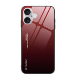 Stuff Certified® iPhone 14 Pro Max Case Gradient - TPU and 9H Glass - Shockproof Glossy Case Cover - Red
