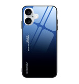Stuff Certified® iPhone 16 Pro Max Case Gradient - TPU and 9H Glass - Shockproof Glossy Case Cover - Blue