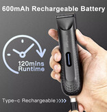 Predyee Cortapelos Eléctrico - Máquina De Afeitar Inalámbrica Recortadora De Afeitar - Negro