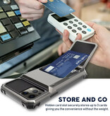 MORUDA Funda con tarjetero para iPhone 7 - Funda con tapa tipo billetera con ranura para tarjeta - Gris