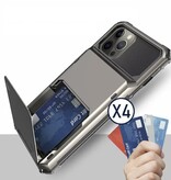 MORUDA Etui na karty do iPhone'a XR - Portfel z miejscem na karty Etui z klapką - Szare