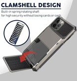 MORUDA Etui na karty do iPhone'a XR - Portfel z miejscem na karty Etui z klapką - Szare