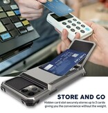 MORUDA Funda con tarjetero para iPhone 13 - Funda con tapa tipo billetera con ranura para tarjeta - Gris