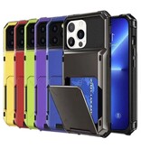 MORUDA Etui na karty do iPhone'a XR - Portfel z miejscem na karty Etui z klapką - Fioletowy